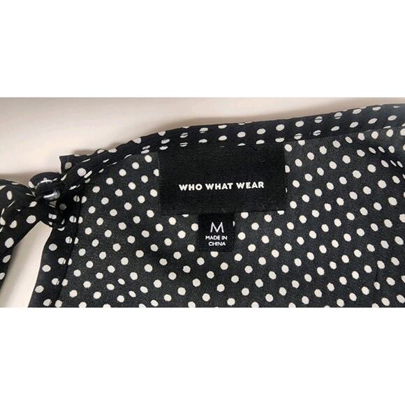 who what wear Polka-Dots Long Bell Sleeve Black/ White Size Medium - Picture 8 of 9